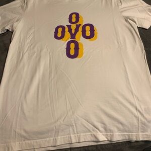 OVO White and Purple Short Sleeve Tee